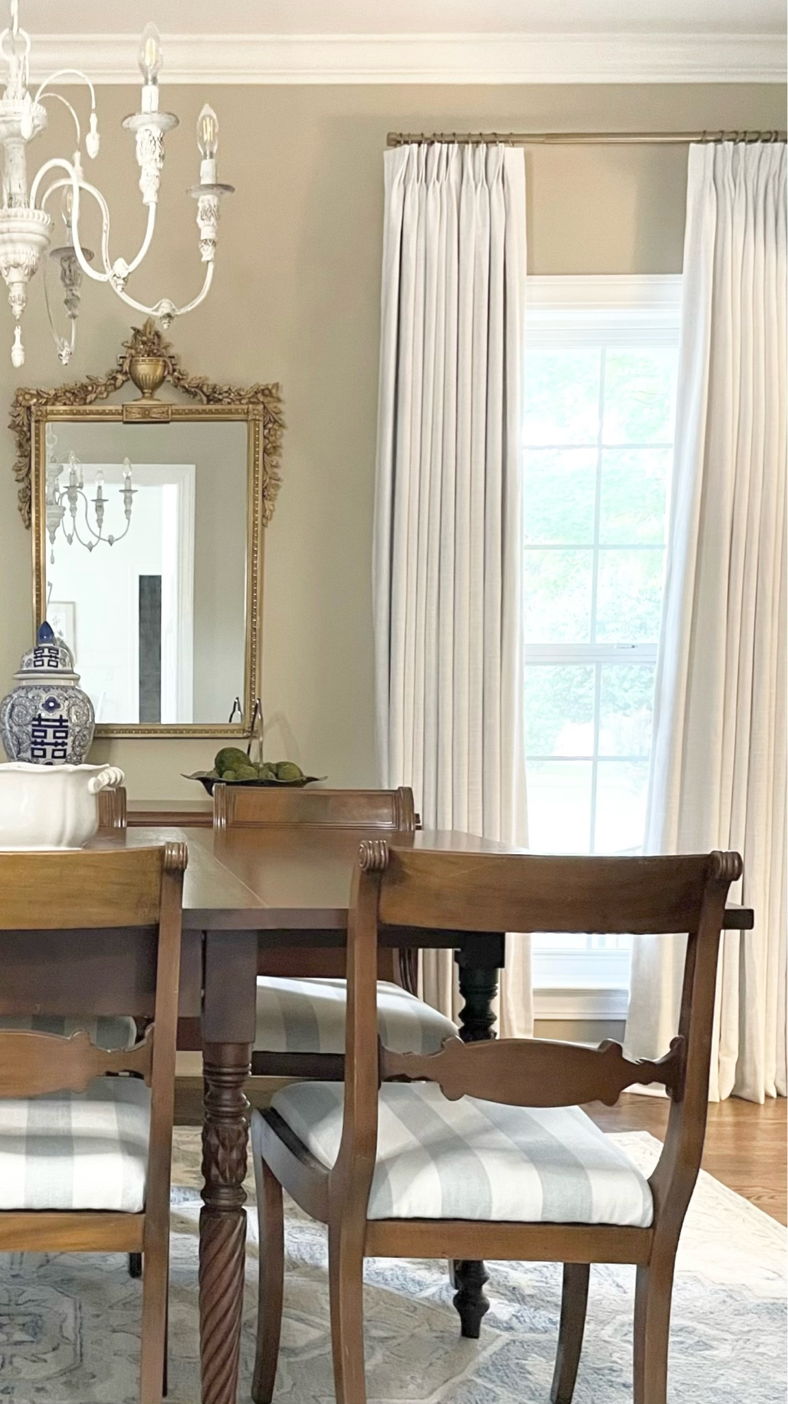 Amazon viral drapes. Custom draperies. Antique white chandelier. 

#LTKhome