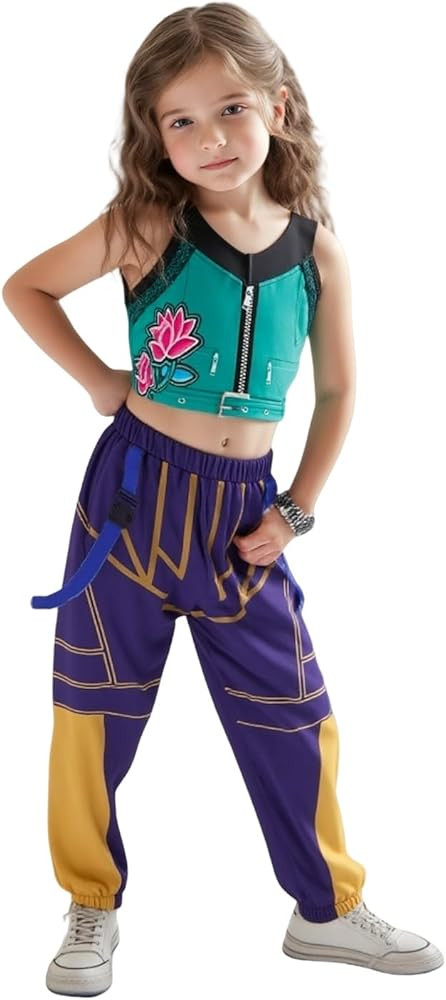 Kids Girls Demon Costume Rumi Mira Zoey Anime Hunters Cosplay Halloween Party Performance Outfits... | Amazon (US)