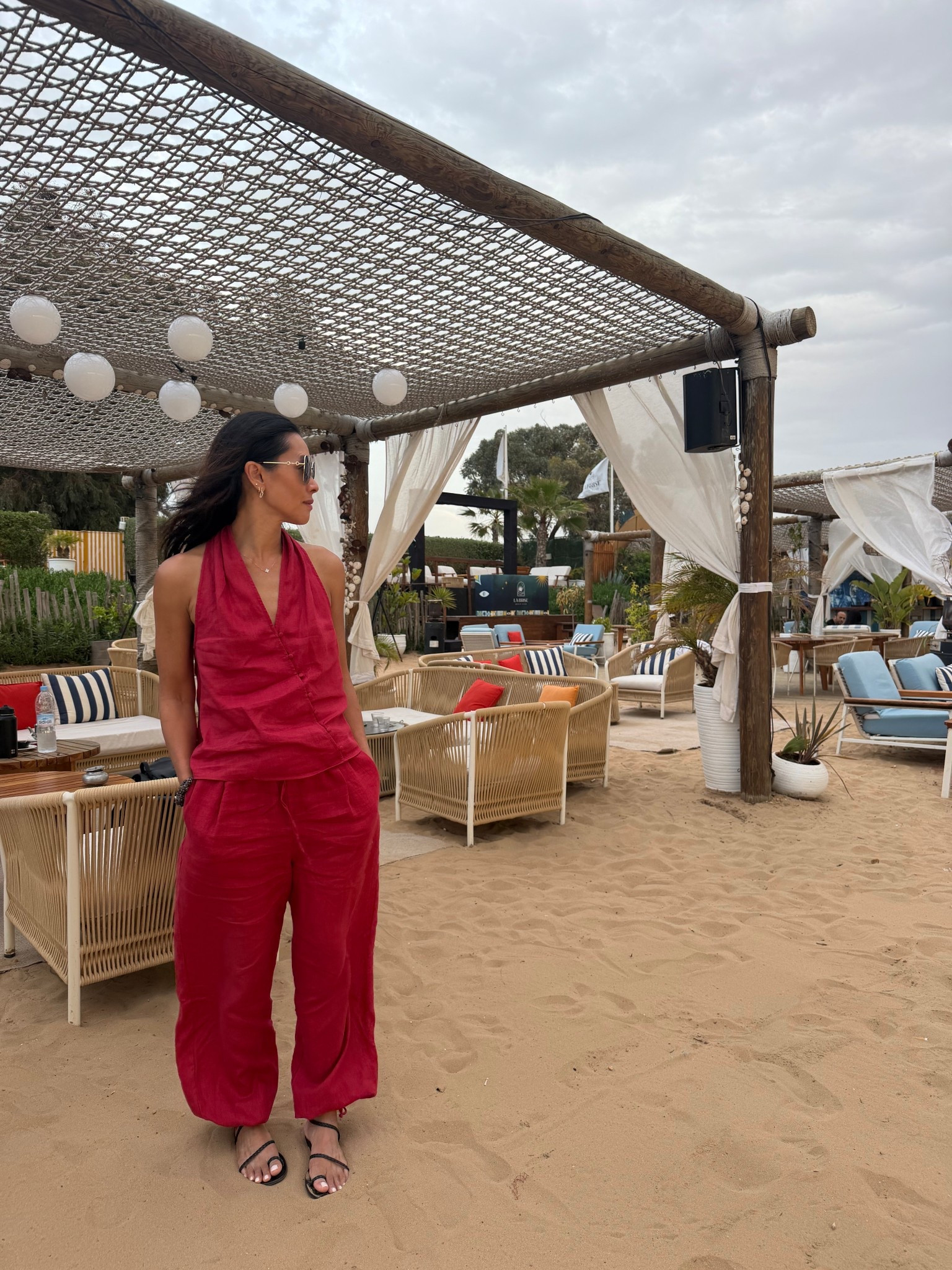 Linen halter neck plus linen ballon trousers that are also wide leg too. I’m wearing size 8 in both. Also have a code DEBBIE15 

#LTKxMintVelvet #LTKtravel