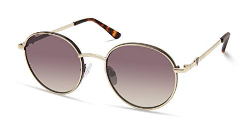 GUESS Women’s Round Metal Sunglasses, Gold and Tortoise Frame with Brown Mirror Lenses, 51mm | Amazon (US)