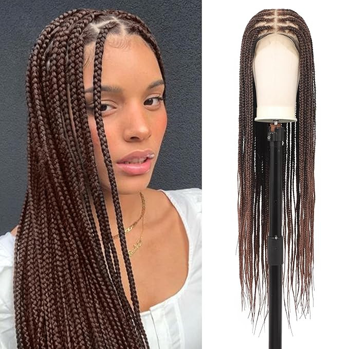 360° HD Full Lace Knotless Braided Wigs for Women Box Braid Wig with Baby Hair Premium Synthetic... | Amazon (US)