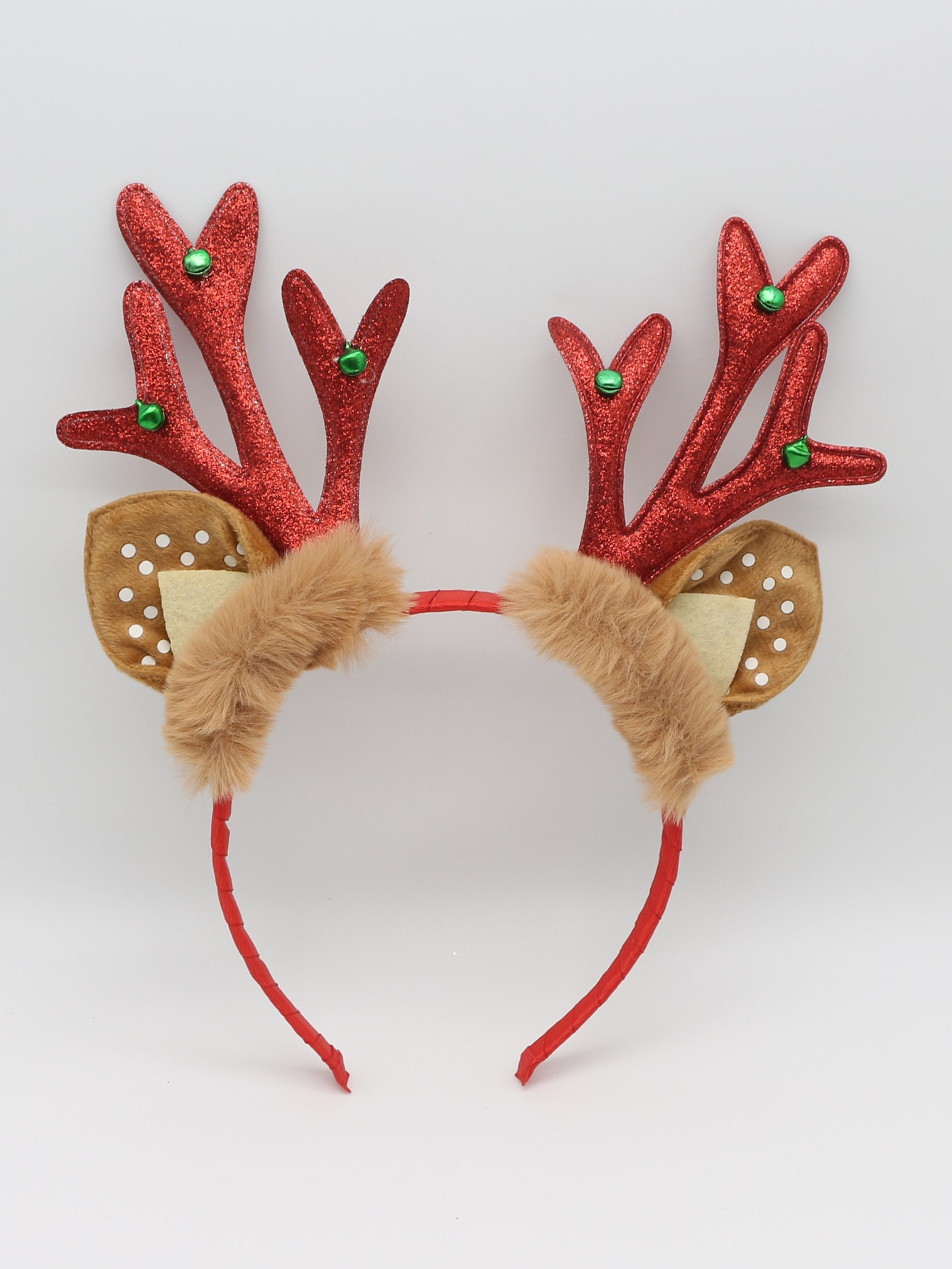 1pc Cute Red Reindeer Antler & Bell Plush Headband For Girls Christmas Hair Accessory | SHEIN