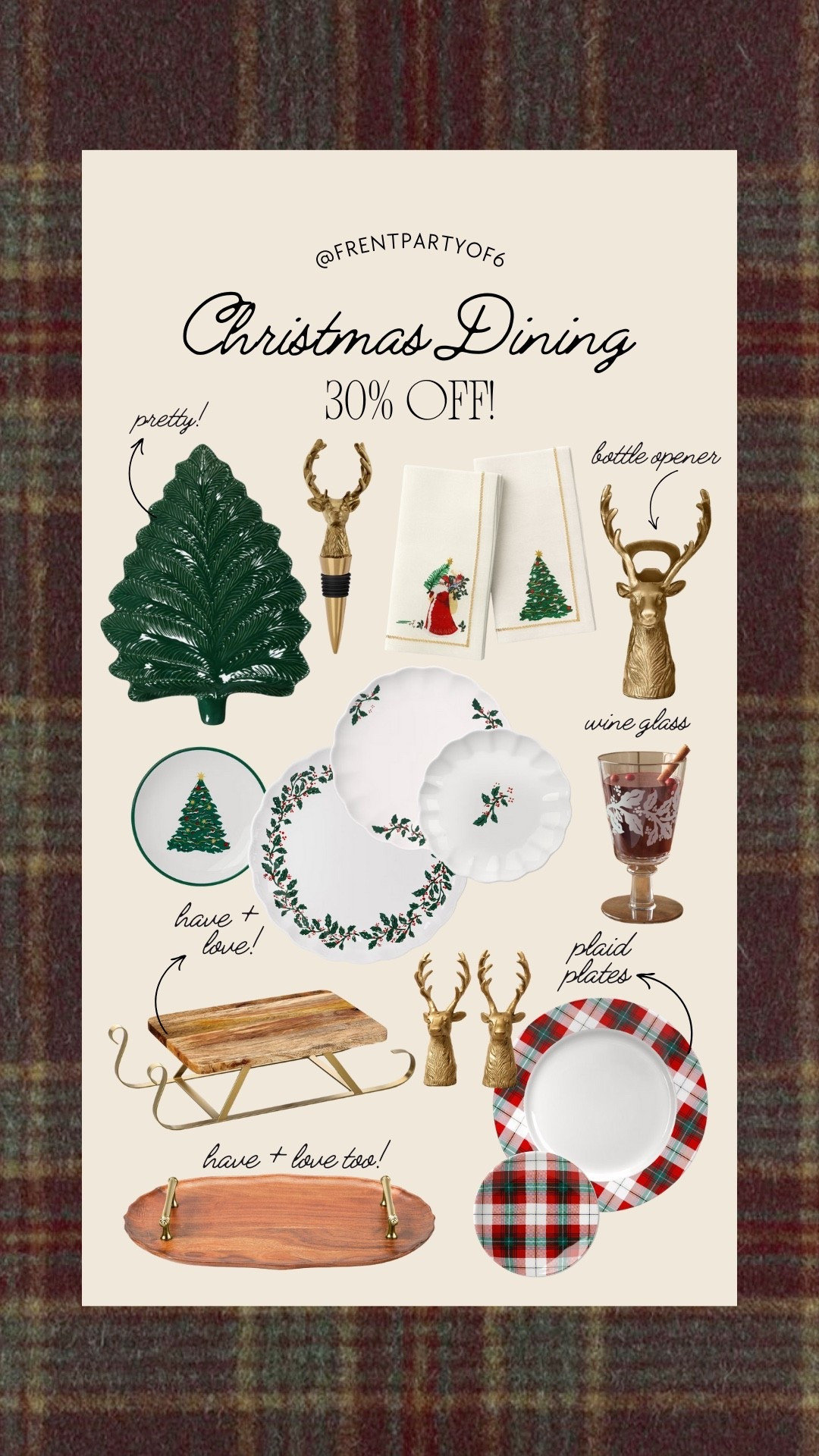 30% off Christmas dining at Target! I have all 3 of these trays (the tree, the sleigh, and the one with the handles) and they are 😍