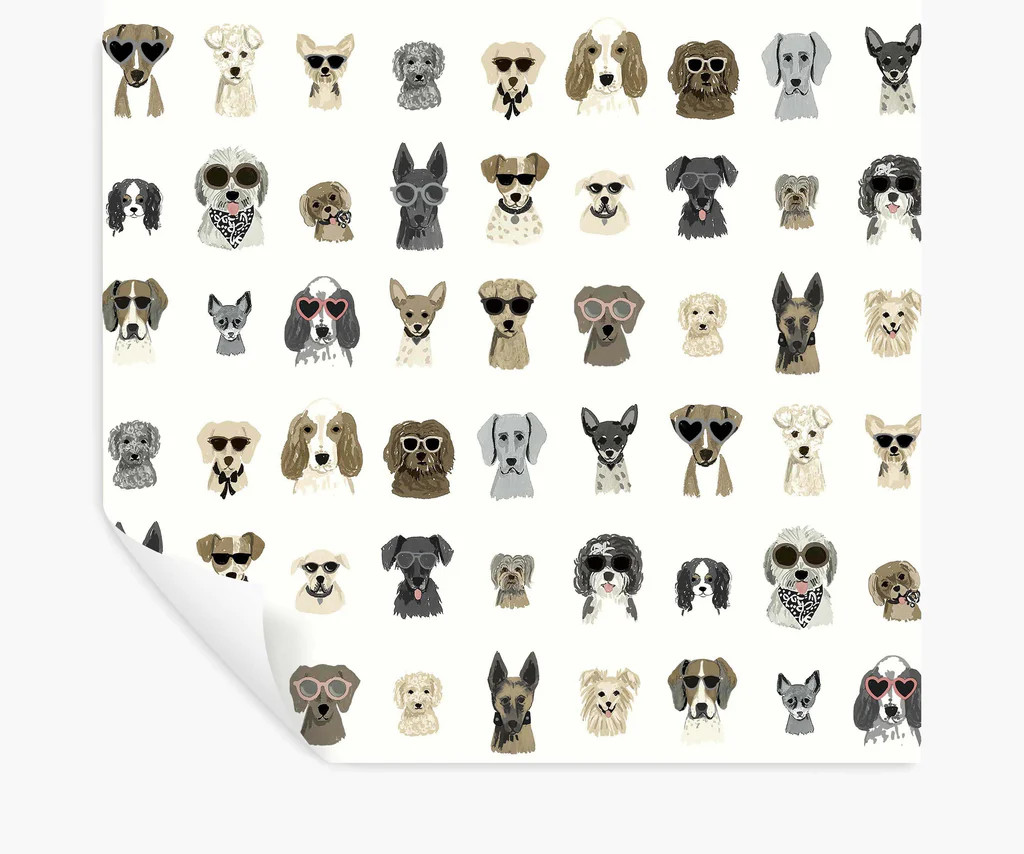 Dog Days Peel & Stick Wallpaper - Grey | Rifle Paper Co.