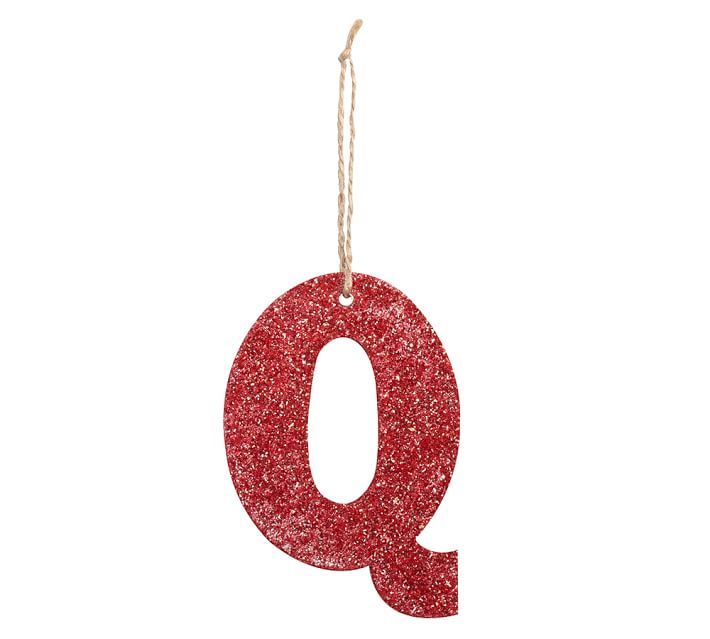 German Glitter Letter Ornament, Red, Q | Pottery Barn (US)