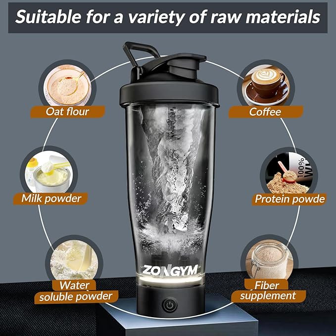 Electric Protein Shaker Bottle, 24 oz USB Rechargeable Blender Bottles, Shaker Bottles for Protei... | Amazon (US)