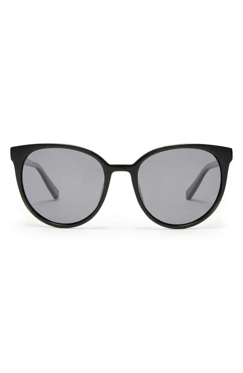 Le Specs Armada 54mm Polarized Round Sunglasses in Shiny Black at Nordstrom | Nordstrom