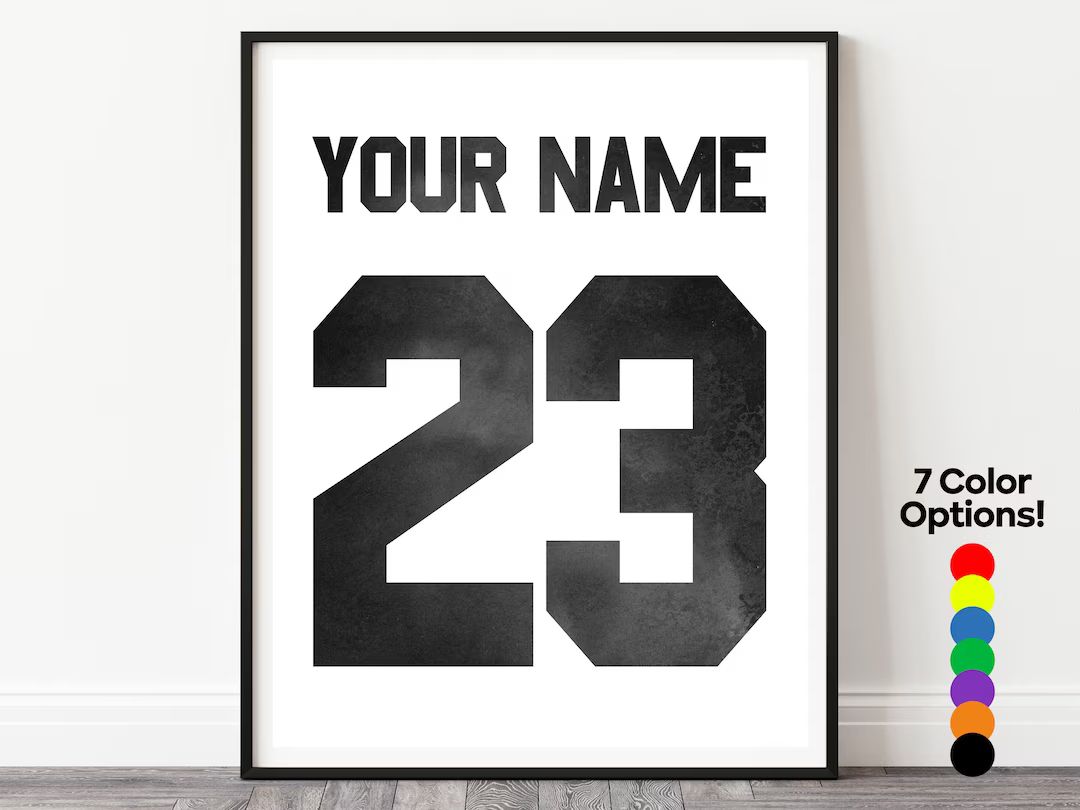 Custom Jersey Poster, Personalized Jersey Art, Custom Sports Print, Jersey Gifts, Custom Sports D... | Etsy (US)