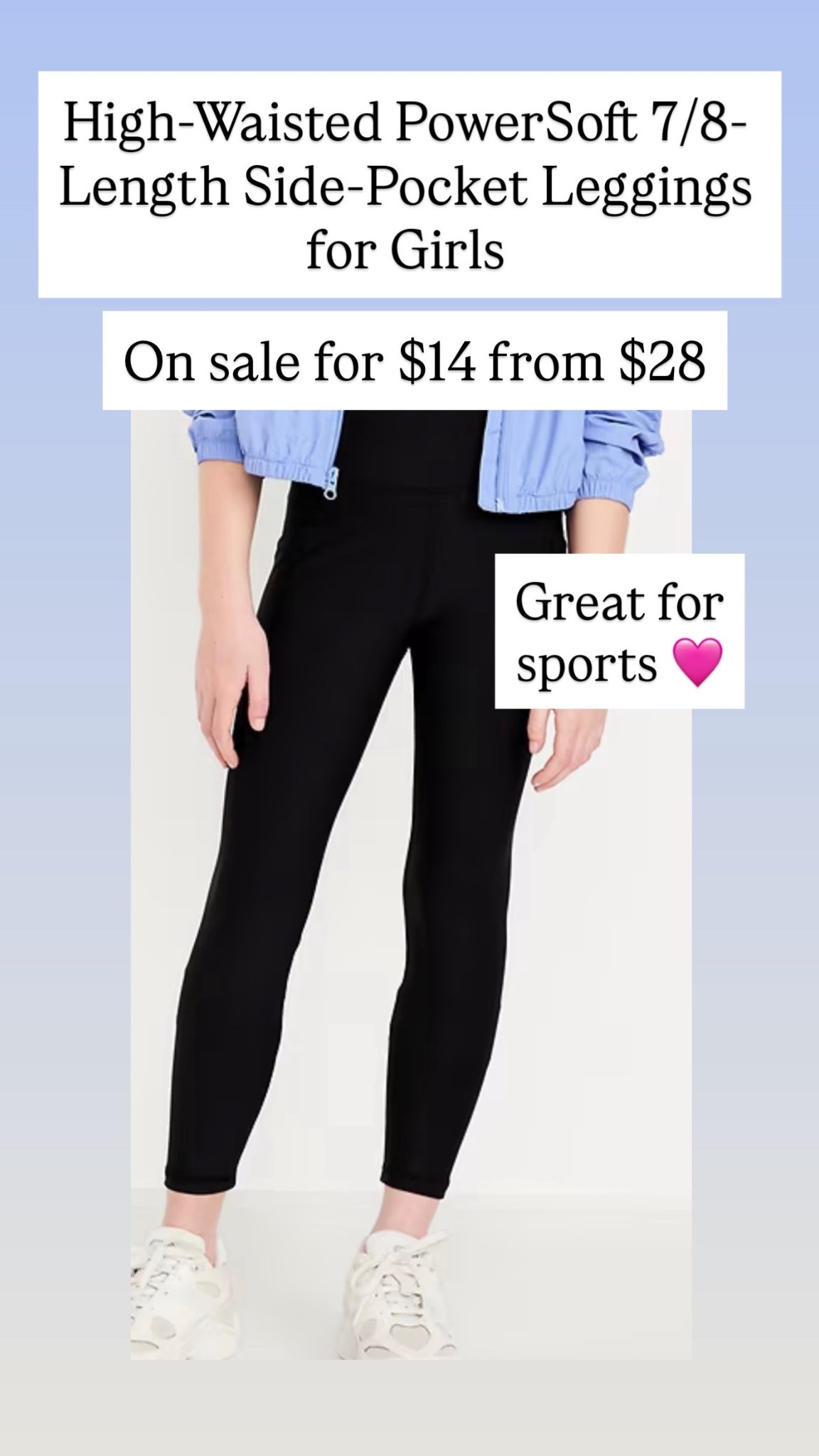 High-Waisted PowerSoft 7/8-Length Side-Pocket Leggings for Girls for $14

#LTKActive #LTKSaleAlert #LTKKids