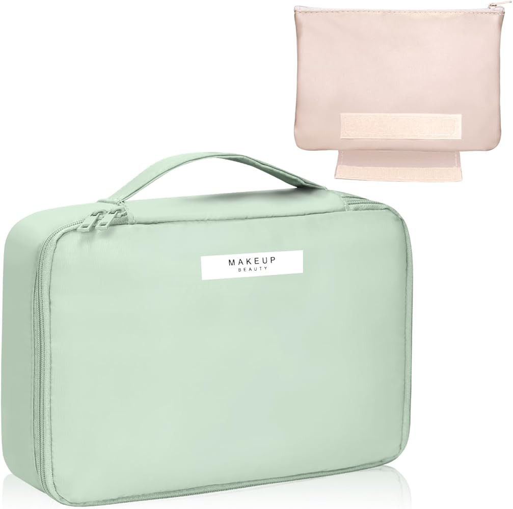 Makeup Bag Cosmetic Bag, Ginsco 2 Pcs Make Up Bags Women Large Travel Makeup Organizer Portable W... | Amazon (CA)
