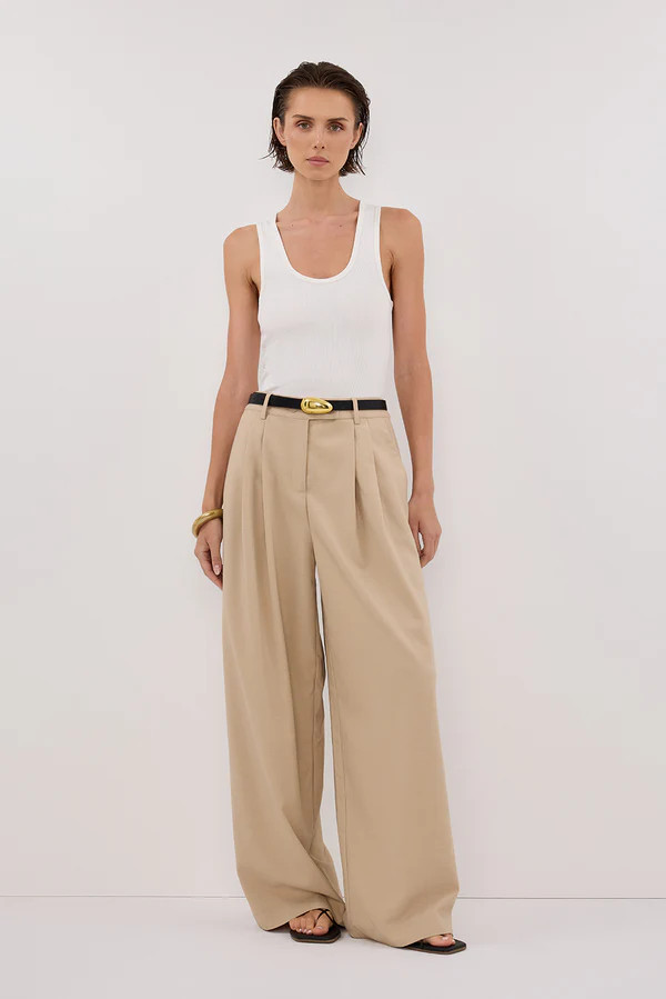 LOUIE NATURAL WIDE LEG PANT | DISSH