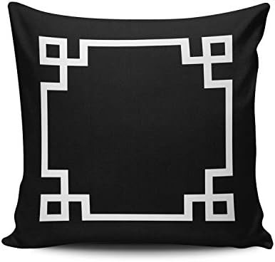 KAQIU Home Decoration Throw Pillowcase Black and White Greek Key Custom Pillow case Cushion Cover... | Amazon (US)