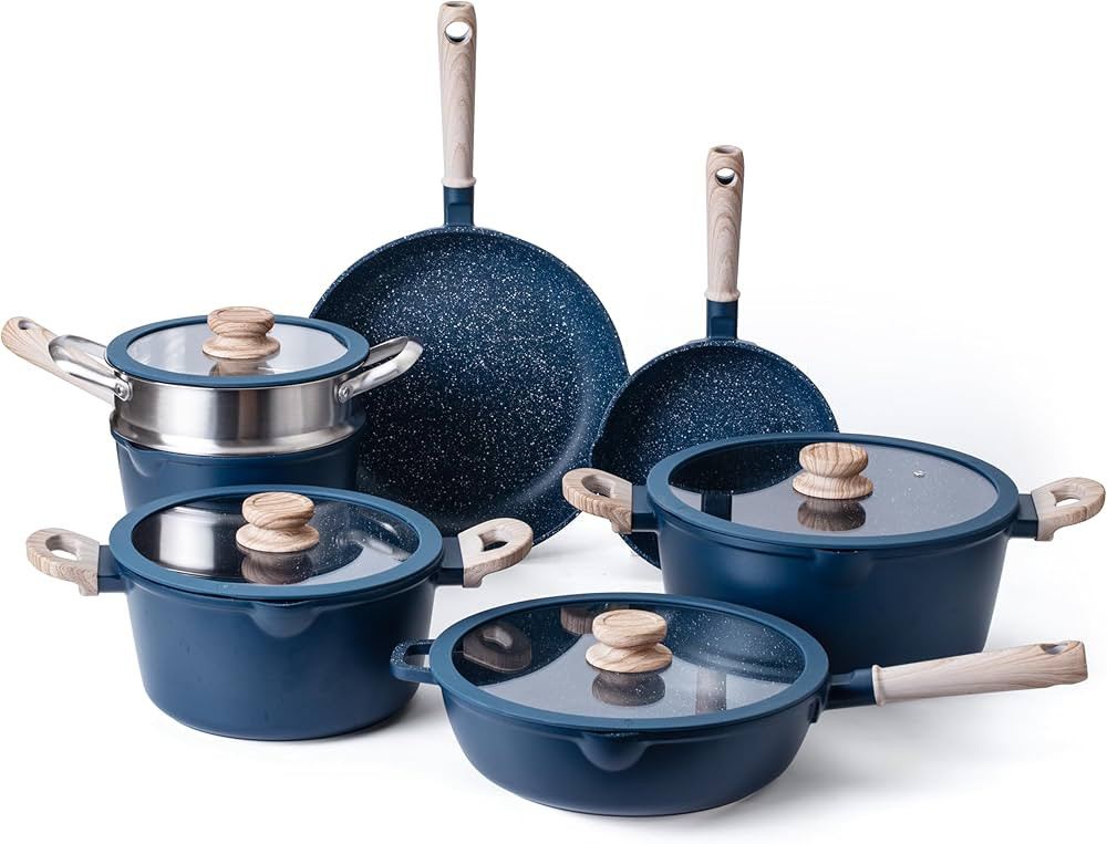 Country Kitchen Non-Stick Cast Aluminum Cookware Set - Durable Kitchen Cookware for Everyday Cook... | Amazon (US)