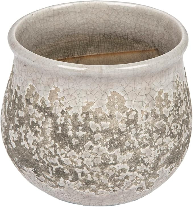 Creative Co-Op Distressed Grey Round Terracotta Planter | Amazon (US)