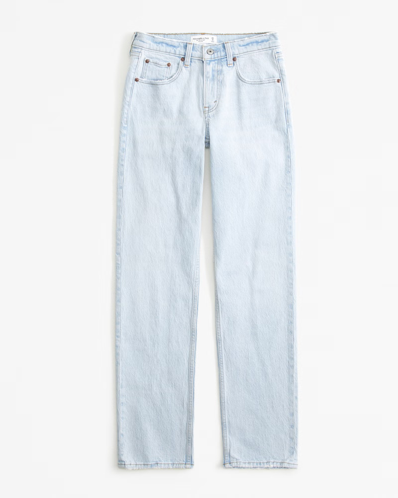 Women's Mid Rise 90s Straight Jean | Women's Bottoms | Abercrombie.com | Abercrombie & Fitch (US)