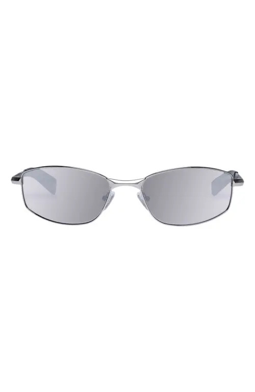 Le Specs Star Beam Rectangular Sunglasses in Silver at Nordstrom | Nordstrom