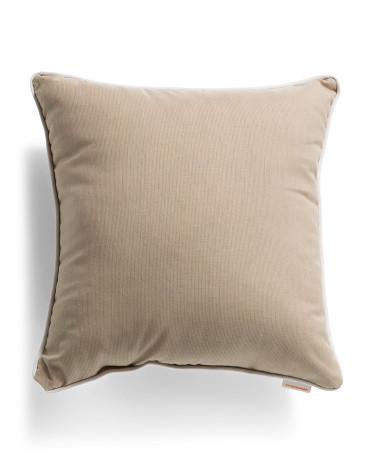 Made In Usa 18x18 Indoor Outdoor Solid Contrast Piping Pillow | TJ Maxx