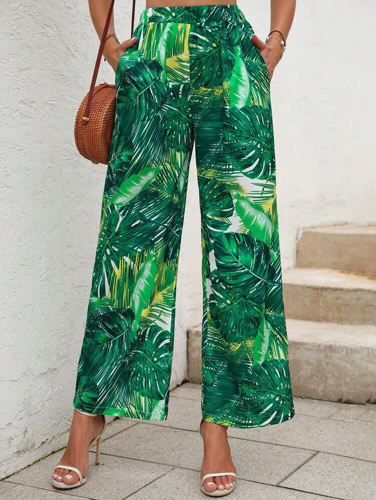 $12.49        
    (500+)
        
      SHEIN SXY Tropical Print Slant Pocket Wide Leg Pants
   ... | SHEIN