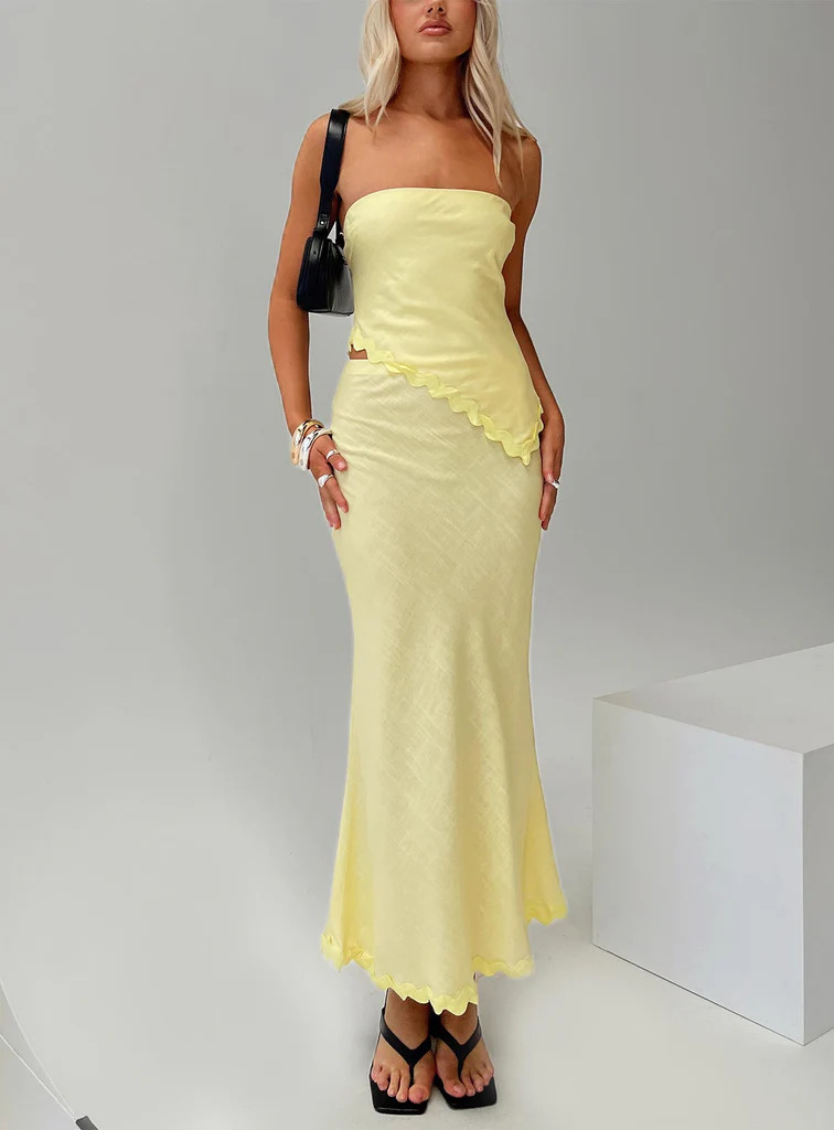 Silvershore Maxi Skirt Yellow | Princess Polly US