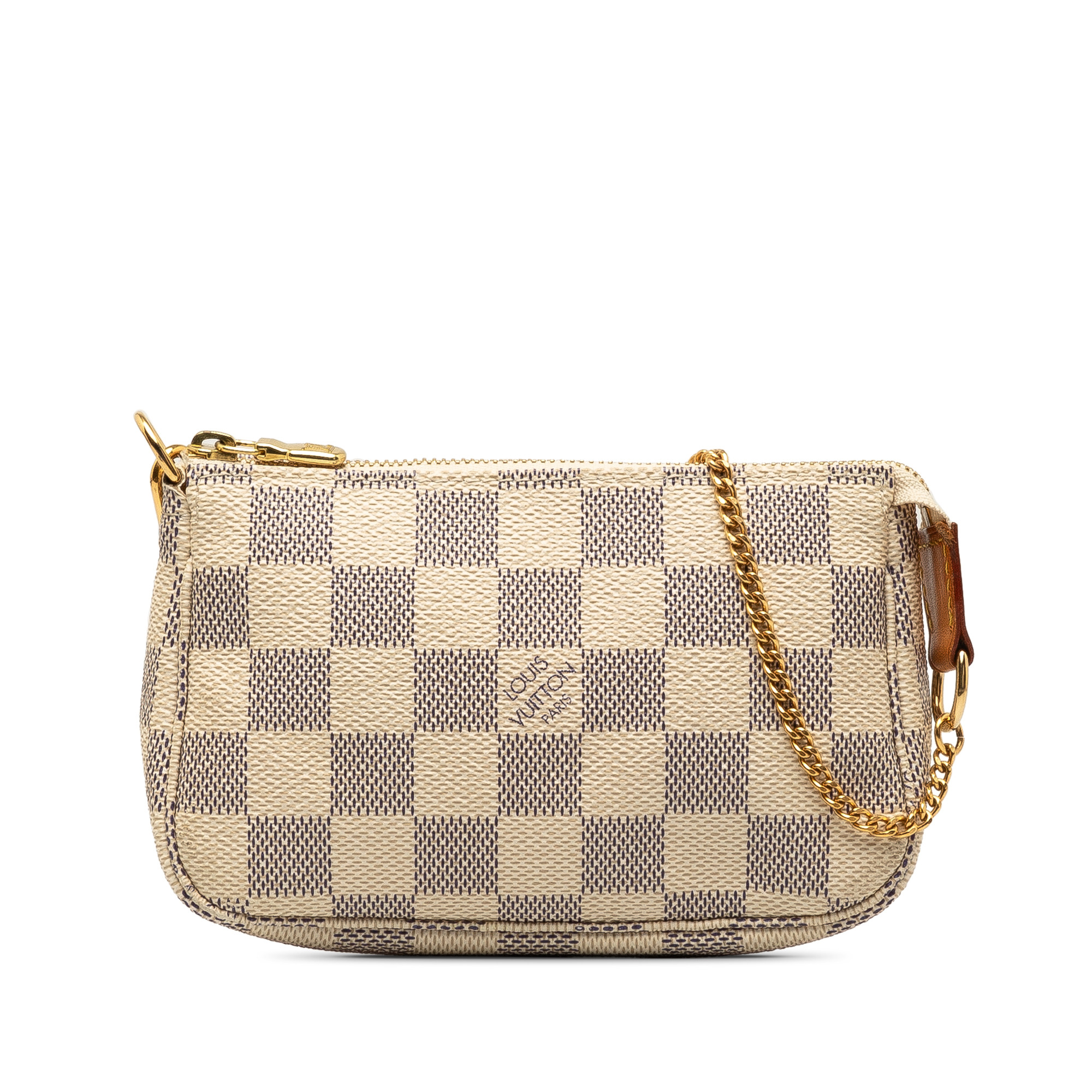 Pre-Owned Authenticated Louis Vuitton Damier Azur Mini Pochette Accessoires Canvas White Shoulder... | Walmart (US)