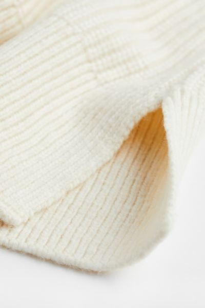 Zip-top rib-knit dress - Cream - Ladies | H&M GB | H&M (UK, MY, IN, SG, PH, TW, HK)