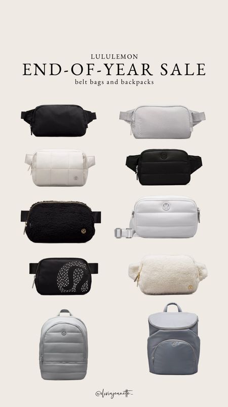 Lululemon end of sale, belts, bag, and backpacks

#LTKfindsunder100 #LTKsalealert #LTKSeasonal