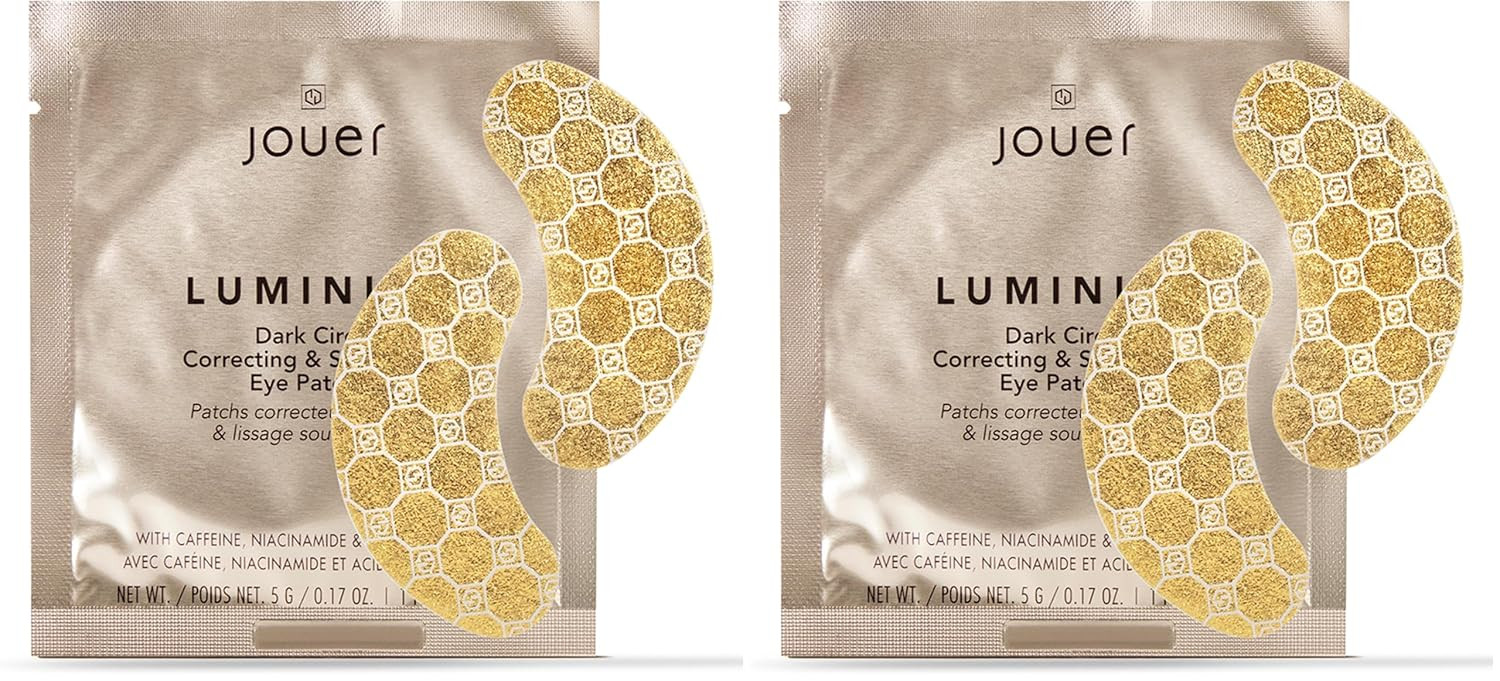 Jouer Luminize Dark Circle Correcting & Smoothing Eye Patches, Caffeine Eye Patches for Dark Circles and Puffiness, Under Eye Mask Patches for Wrinkles (Pack of 2) | Amazon (US)