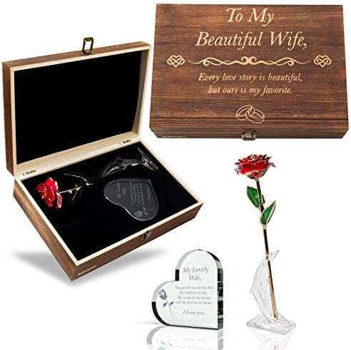 GreenCor Anniversary for Her | Wife | Women – Engraved Wooden Gift Set 'to My Beautiful Wife' Includ | Amazon (US)