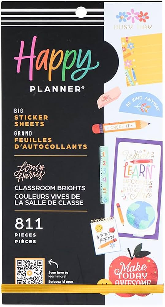 Happy Planner Sticker Pack for Calendars, Journals, and Academic Planners, Easy-Peel Stickers and... | Amazon (US)