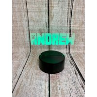 Personalized Led Light Up Acrylic Name Sign | Boy Version With Jagged Edge Design Effect Desk Light, | Etsy (US)