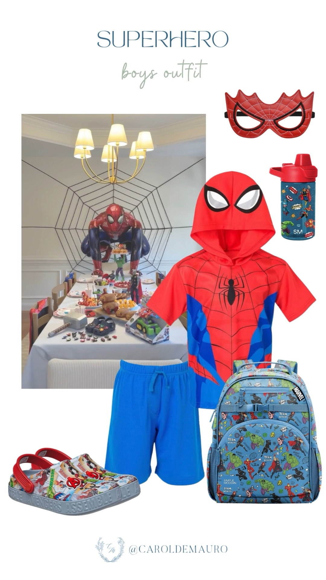 superhero costume, spiderman attire, marvel backpack, sippy cup, birthday look, kids fashion, boys' outfit, summer outfit for kids, spiderman costume, kids costume party

#LTKKids