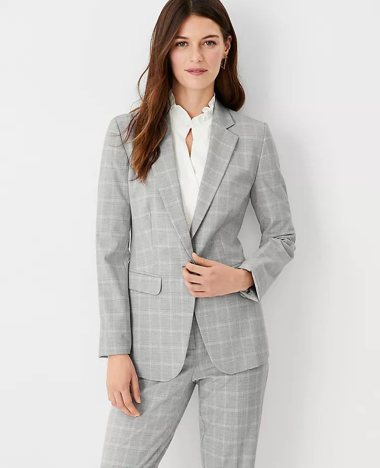 The Notched One Button Blazer in Plaid | Ann Taylor (US)