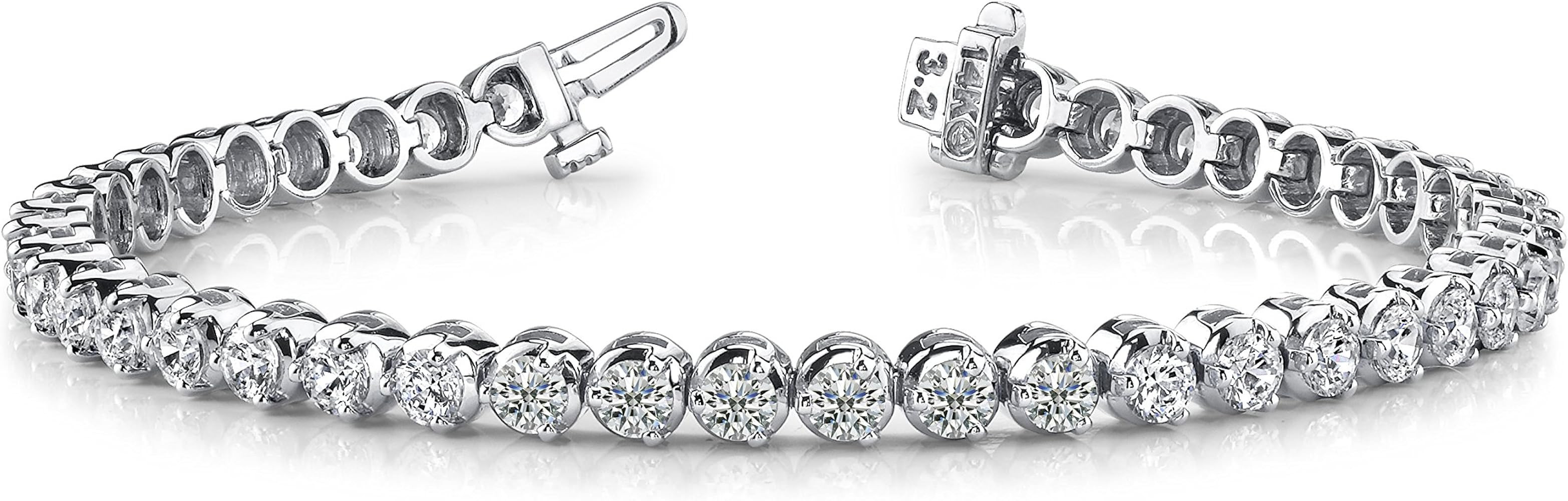 3-20 Carat LAB GROWN Classic Diamond Tennis Bracelet 3 Prong Luxury Collection (D-E Color, VS1-VS... | Amazon (US)