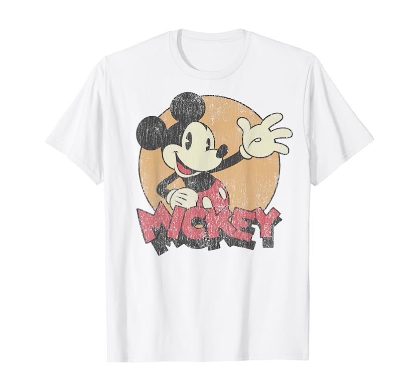 Disney Mickey And Friends Mickey Mouse Retro Distressed T-Shirt | Amazon (US)