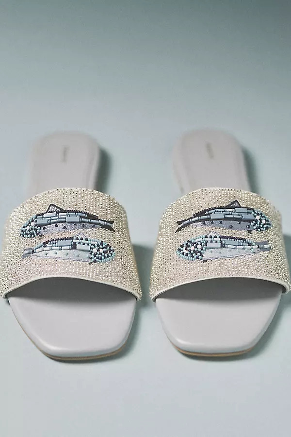 The Fiona Beaded Slide Sandals by Maeve | Anthropologie (US)