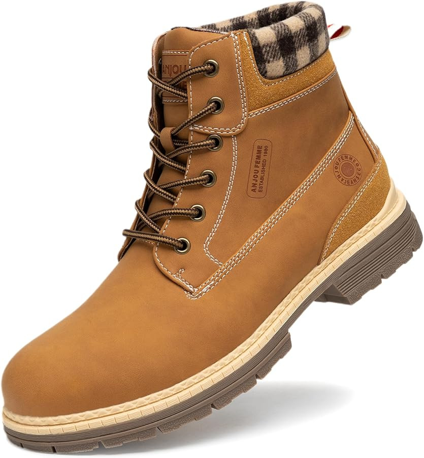 ANJOUFEMME Winter Hiking Boots Men Waterproof, Warm Work Trekking Boots for Men | Amazon (US)