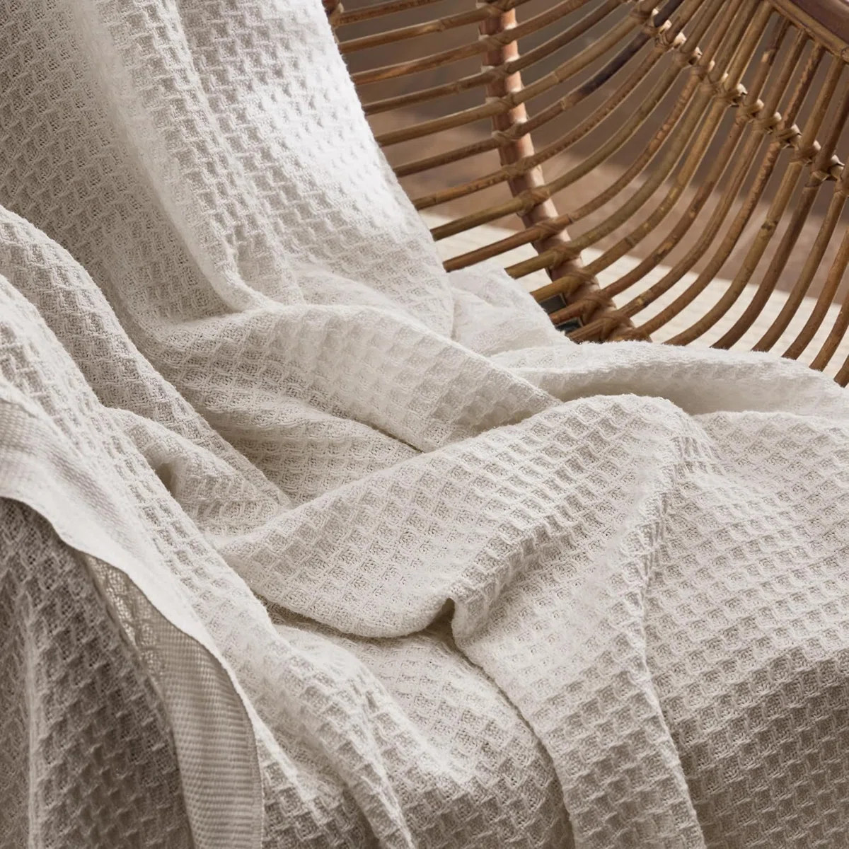 Essential Collection Bedsure 406gsm 100% Cotton Blanket Breathable Waffle Weave Throw Blanket Gen... | Wayfair North America