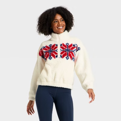 Women's High Pile Fleece 1/2 Zip Pullover Jacket - All In Motion™ | Target