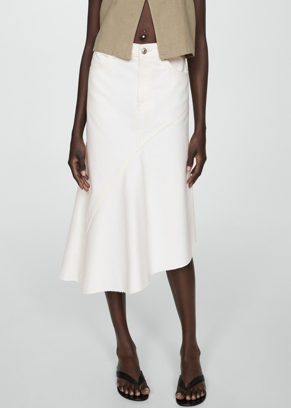 Asymmetrical denim skirt | MANGO (US)