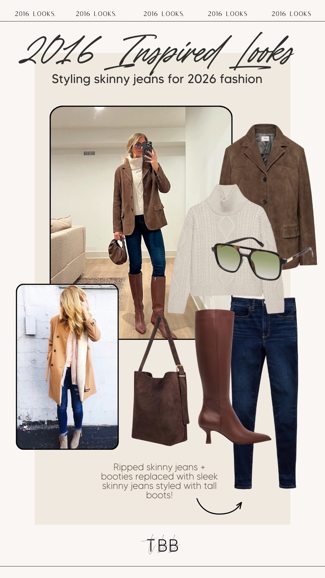 2016 throwback! From ribbed skinny jeans and booties to sleek skinny jeans and tall boots.

#LTKootd #LTKBump #LTKTall