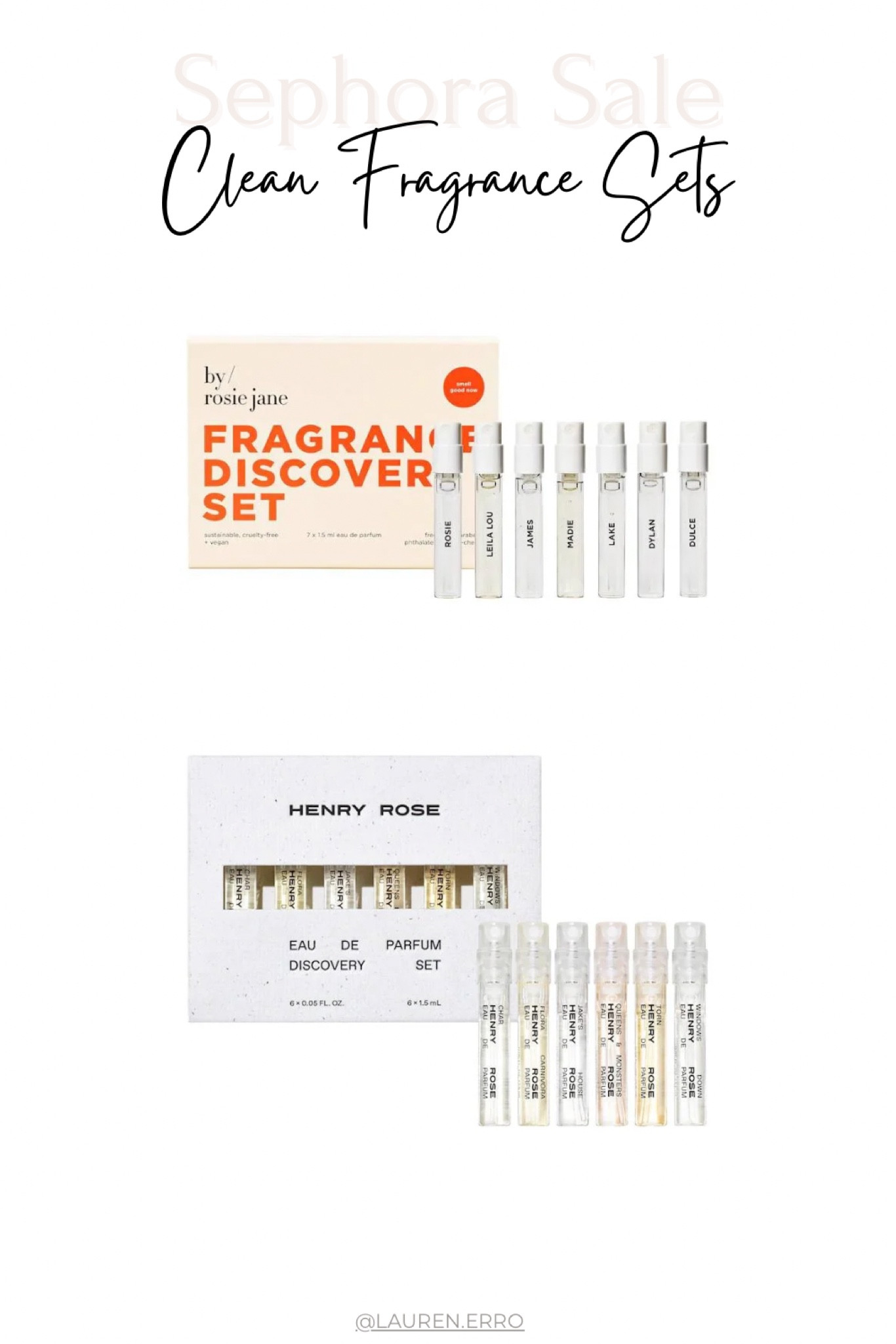Sephora sale! Clean fragrance samplers! 
.
.
.
Clean fragrance, clean perfume, by Rosie Jane, Henry rose, discovery set

#LTKfindsunder50 #LTKbeauty #LTKsalealert