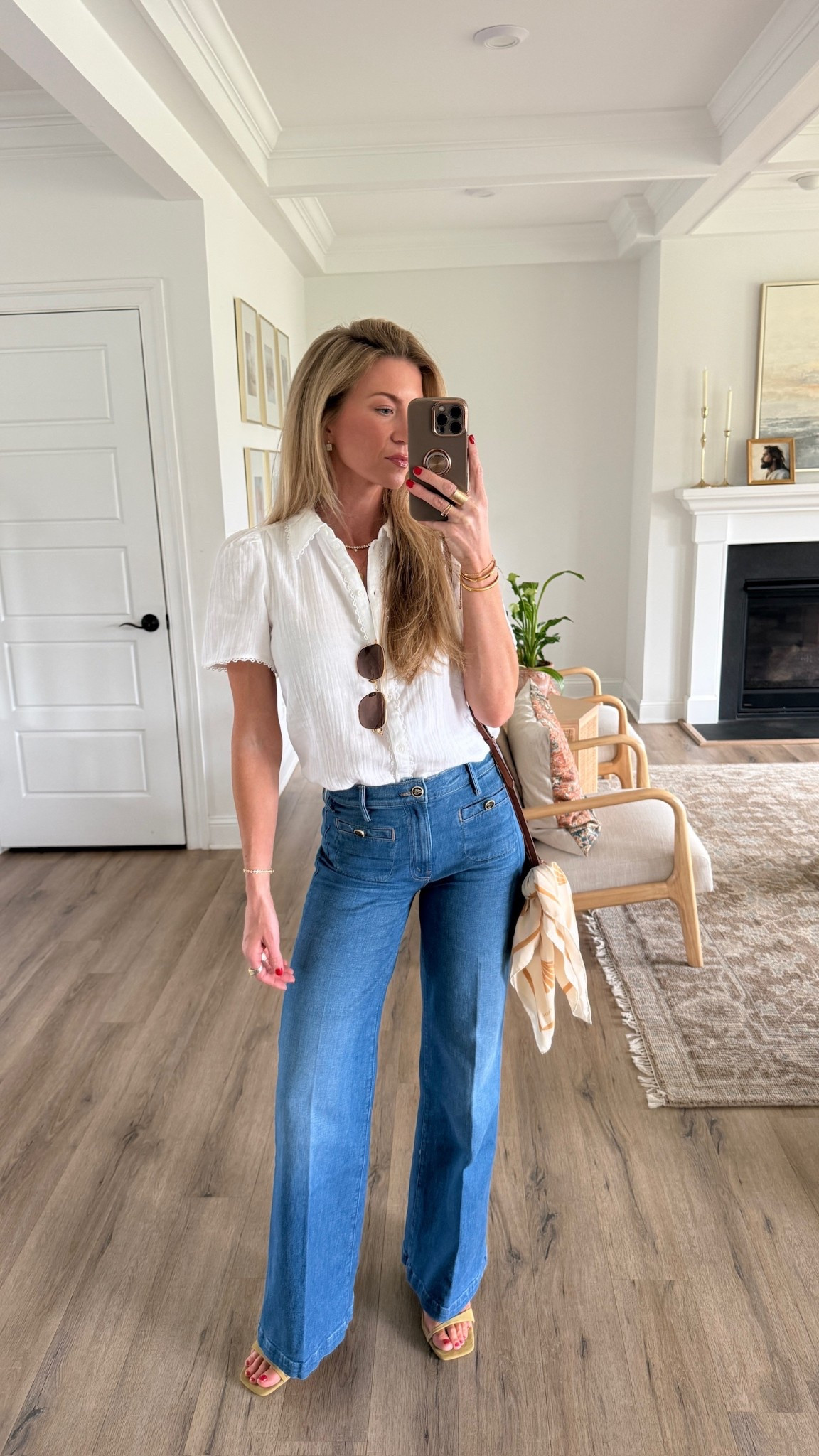 White button up + denim look! 
Top: runs TTS, wearing size small
Denim: run TTS

#LTKSeasonal #LTKootd #LTKdayinmylife