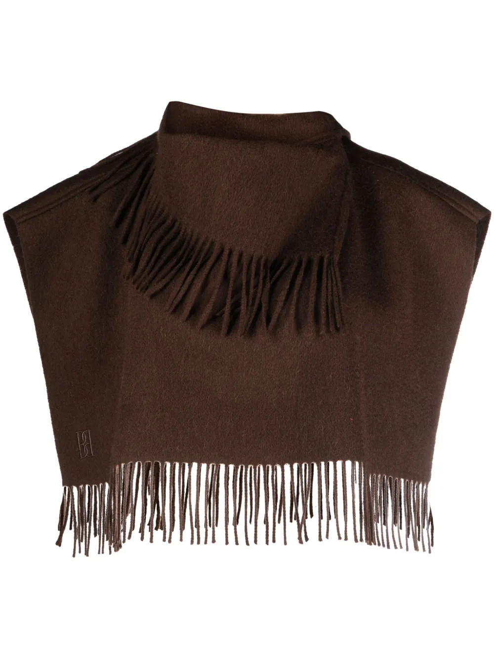 By Malene Birger Turtla Fringed Wool Cape - Farfetch | Farfetch Global