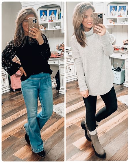 Two of Walmart faves! Pull on flare jeans and tunic sweater! 

#LTKunder50 #LTKstyletip