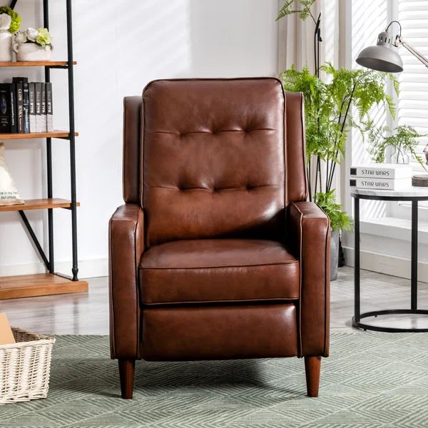 Freese 27.9'' Wide Genuine Leather Manual Recliner | Wayfair North America