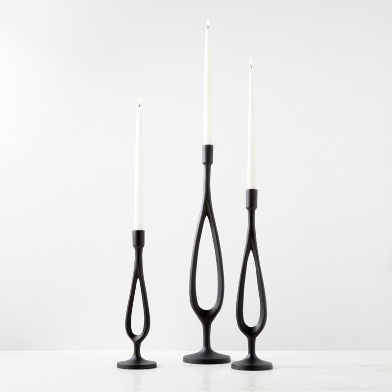Atura Black Taper Candle Holders Set of 3 | CB2 | CB2