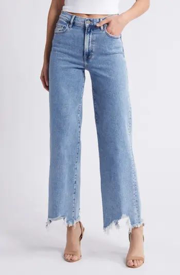 Frayed Hem Wide Leg Jeans | Nordstrom