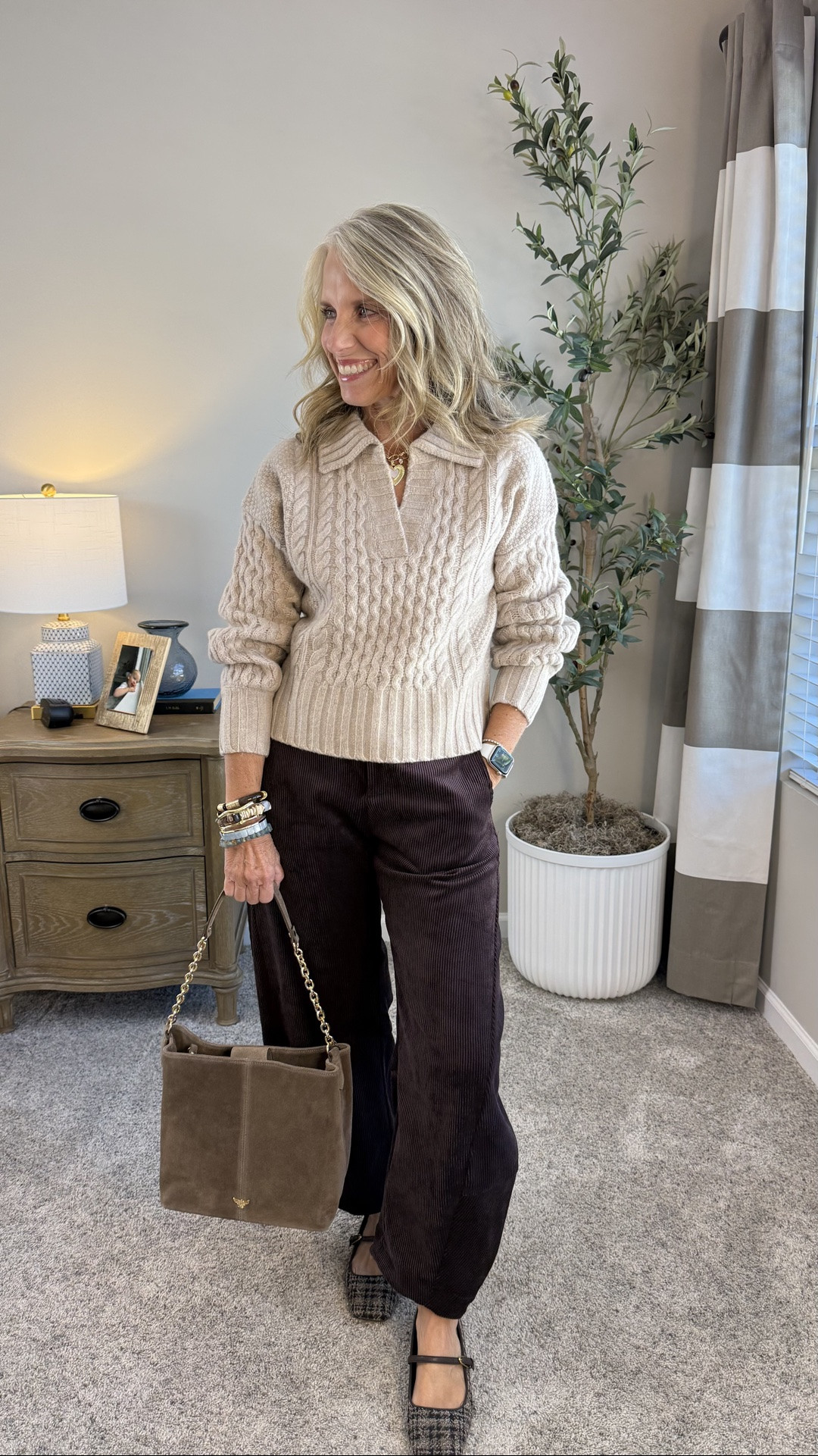 Hello winter uniform. Sweater (XS)from @Boden (US) and the SOFTEST cords (4) I’ve ever worn from @Ruti

#LTKootd #LTKgrwm #LTKOver40