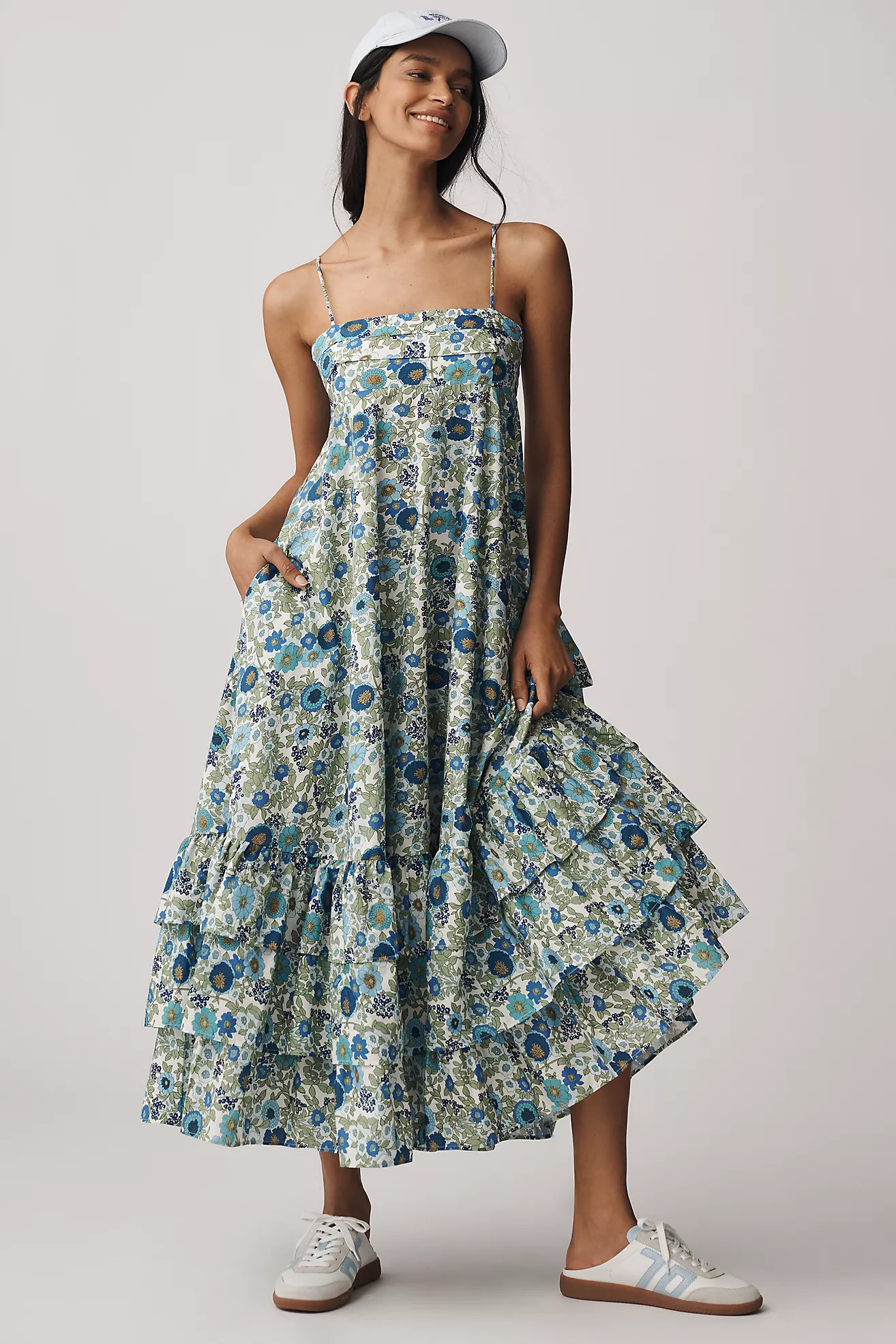 ALÉMAIS Pam Sleeveless Tiered Midi Dress | Anthropologie (US)