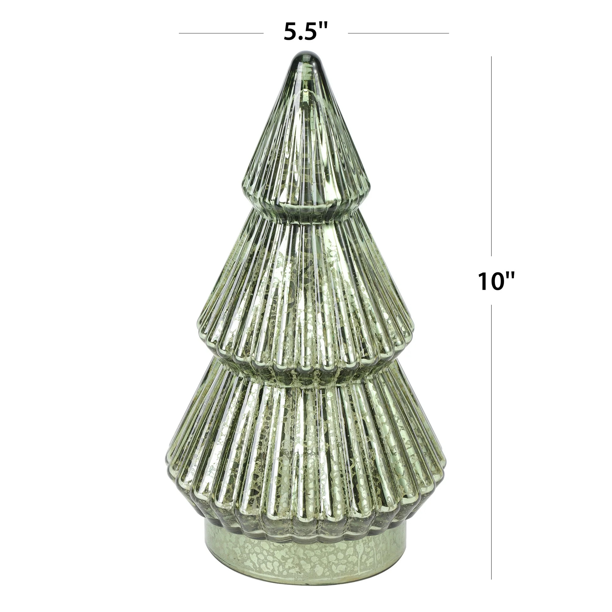 Better Homes & Gardens 10‘’  Decorative Tabletop Christmas Tree in Mercury Ribbed Green Glass... | Walmart (US)